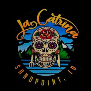 La Catrina Sandpoint official logo La Catrina Sandpoint logo with a colorful sugar skull and mountain scenery