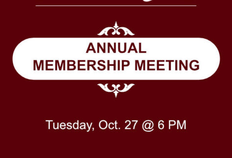 Panida annual membership meeting poster for October 27 at 6 p.m.