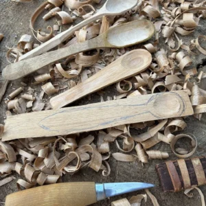 Wooden spoons and carving tools featured by Kaniksu Folk School